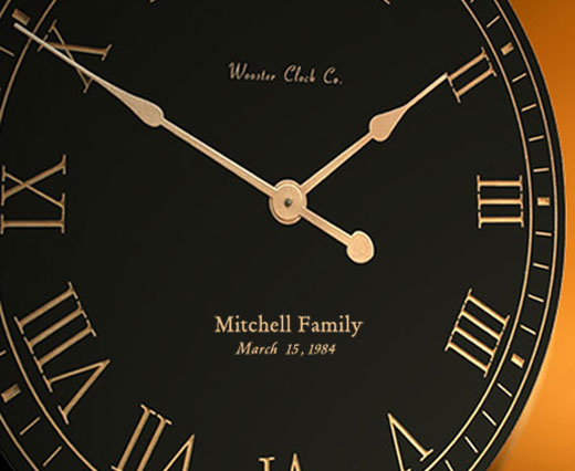 Black / Gold Personalized Clock