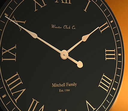 Black / Gold Personalized Clock