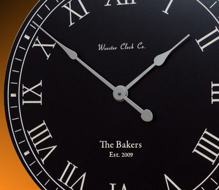 Black / White Personalized Clock