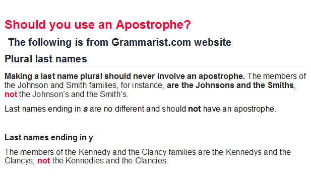 apostrophe information