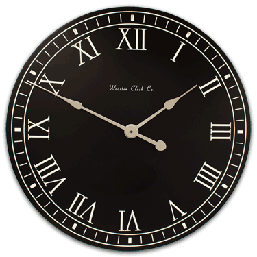 Personalize Black White Letter Series Clock