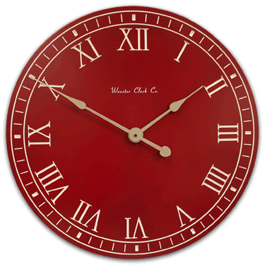 Personalize Red White Letter Series Clock