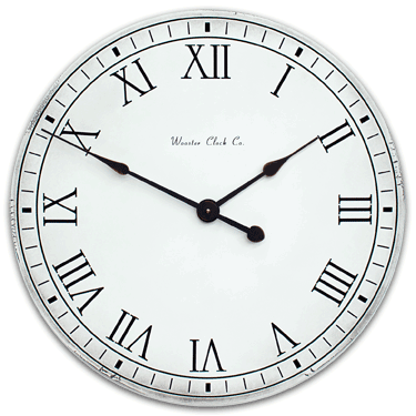 personalize a white antiqued wall clock