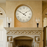 Off White Clock Above Fireplace